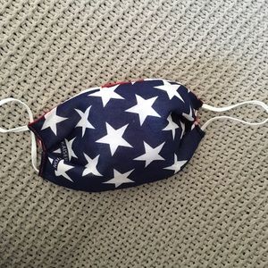 Face mask American flag with cotton filter inside.